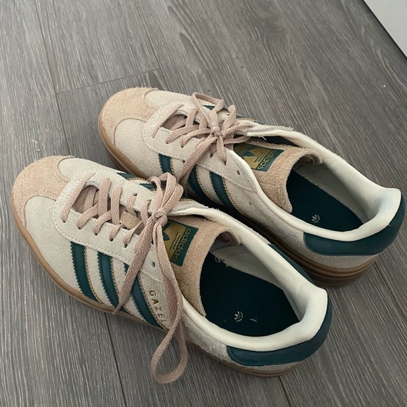 adidas Shoes - adidas Gazelle Bold Magic Beige Collegiate Green (Women's)